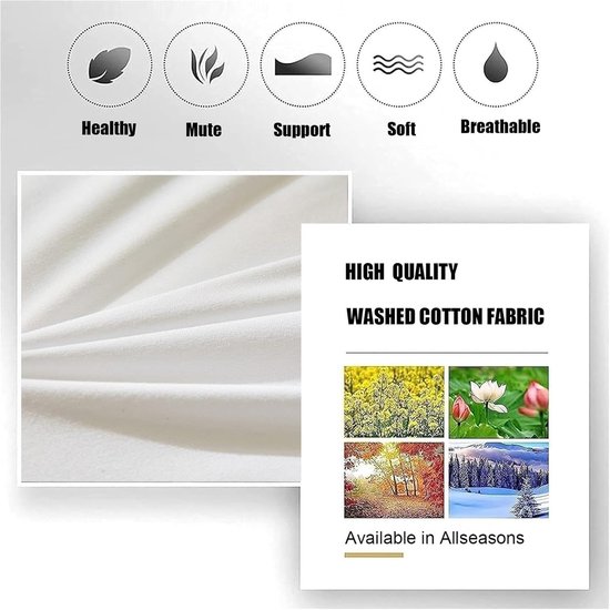 Japanse Futon Matras - Opvouwbare Mat - Comfortabel Slapen - Ademend Katoen - 200x220CM - Wit — afbeelding 4