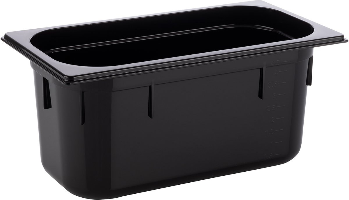 APS GN 1/3 bak – 32,5 x 17,6 cm – diepte 150 mm – polycarbonaat zwart – 5,3 liter