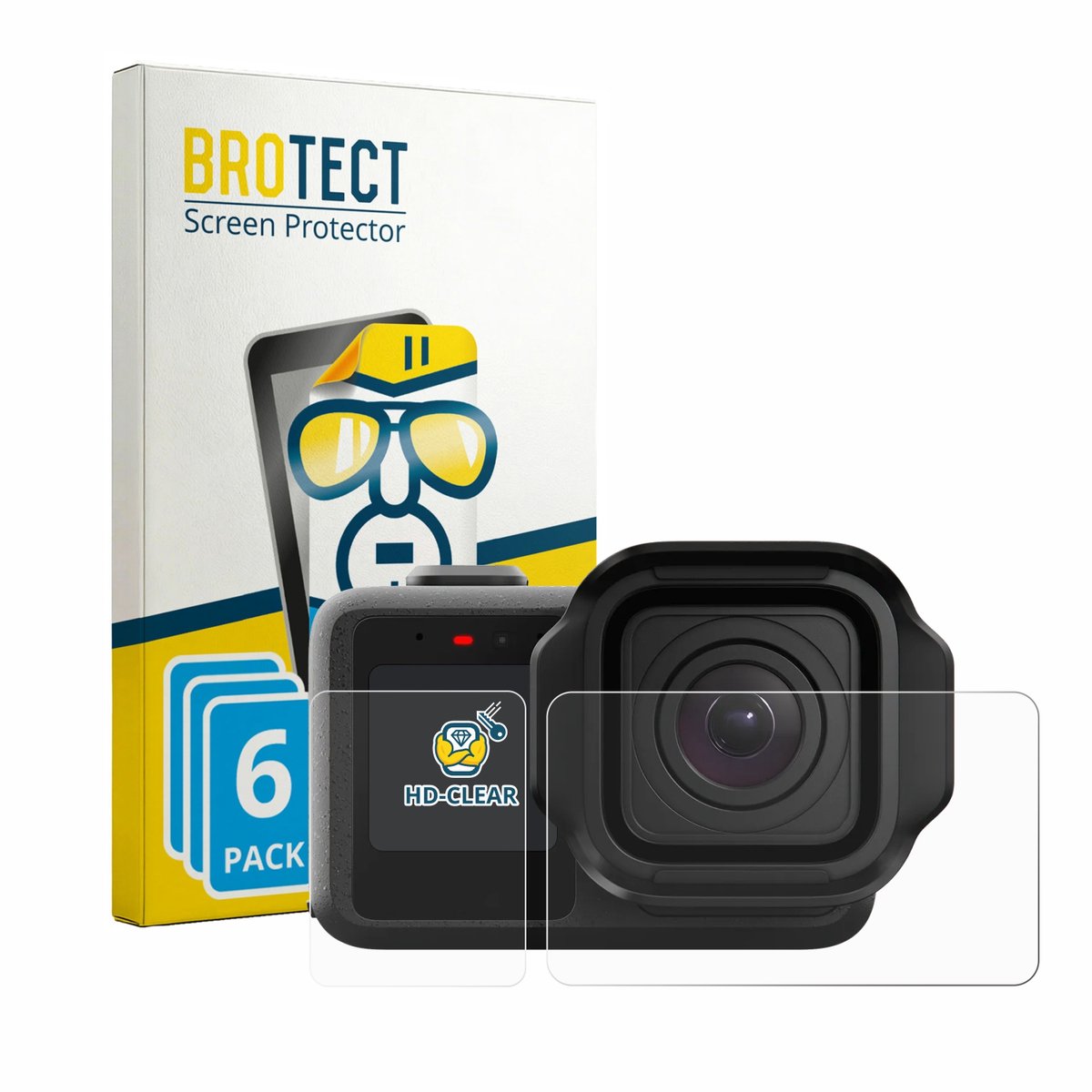 BROTECT - Screenprotector voor GoPro Mission 1 - Folie Beschermfolie transparant 6 Stuks