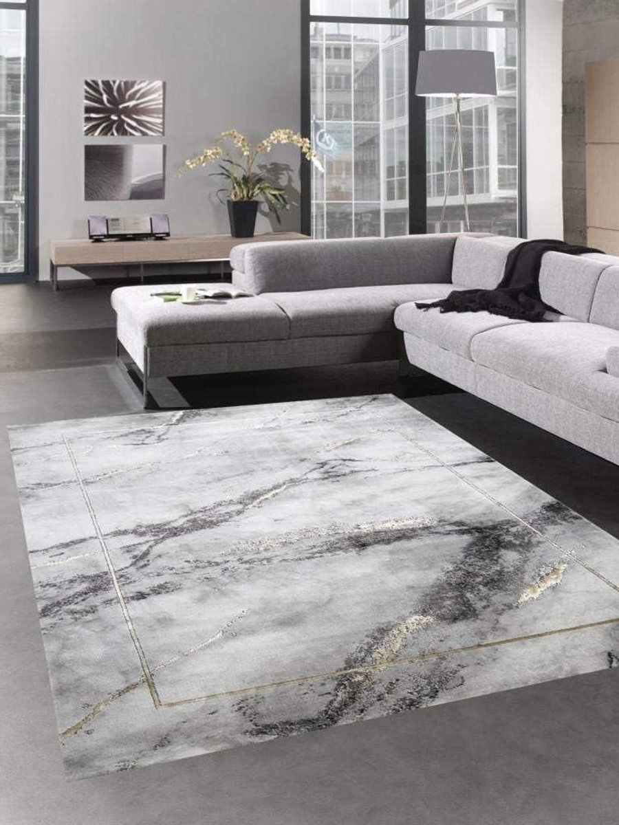 Vloerkleed Design - Marmerlook Kleed - Woonkamer Inrichten - Geschikt Vloerverwarming - 20