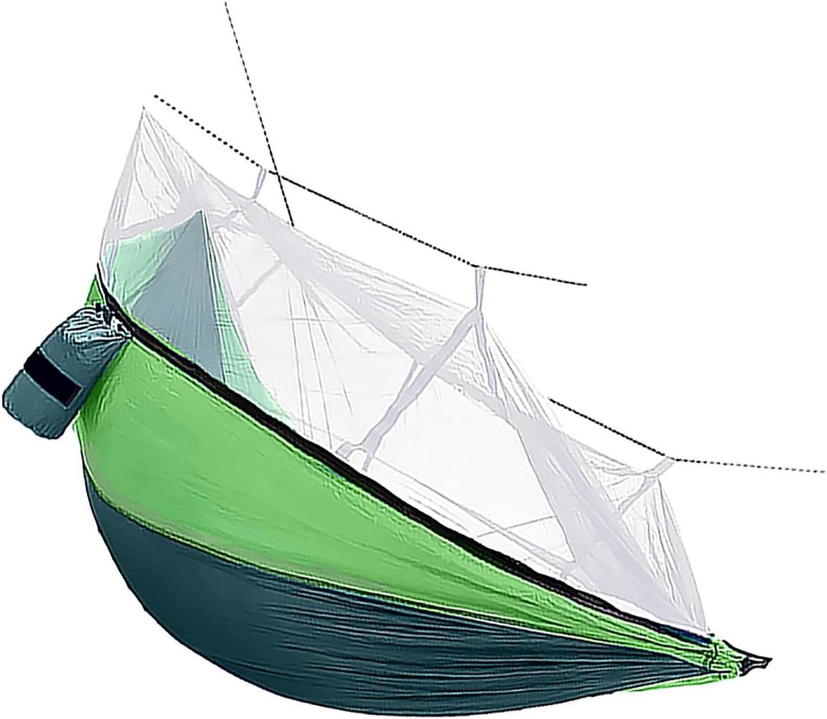 Buiten Hangmat - Kampeer Hangmat - Ontspannen Buiten - Met Geïntegreerd Muggennet - 260 x 140 cm - Groen