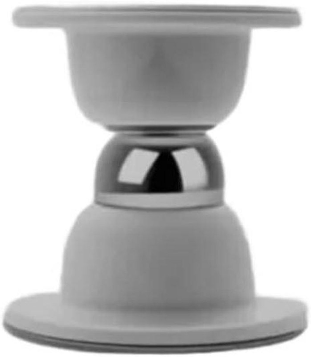 Deurstoppers Set - Deurvanger Mute - Muren Beschermen - Sterke Magneet - 2 Stuks - Grijs