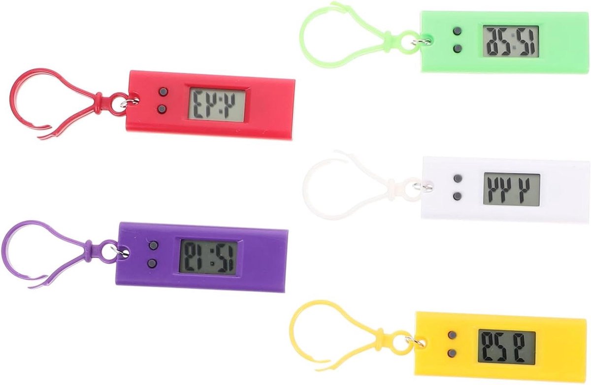 Digitale Klok - Zakhorloge Clip - Praktisch Gebruik - Handige Clip Bevestiging - 11 cm Lengte - Willekeurige Kleur