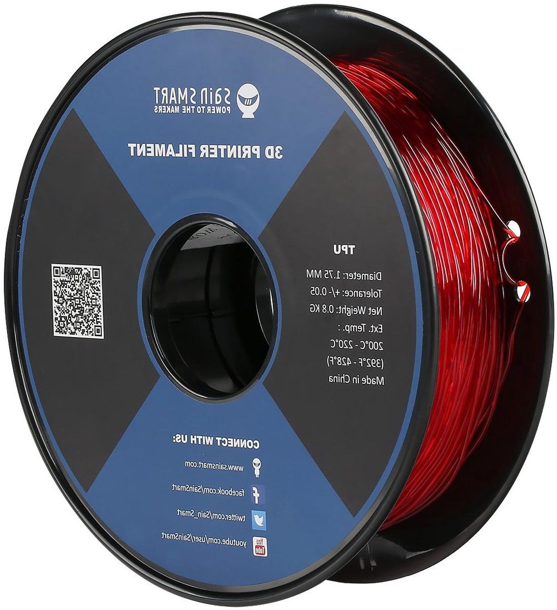 3D Printer Filament - Flexibel Materiaal - Objecten Printen - Hoge Kwaliteit - 175 mm Diameter - Rood