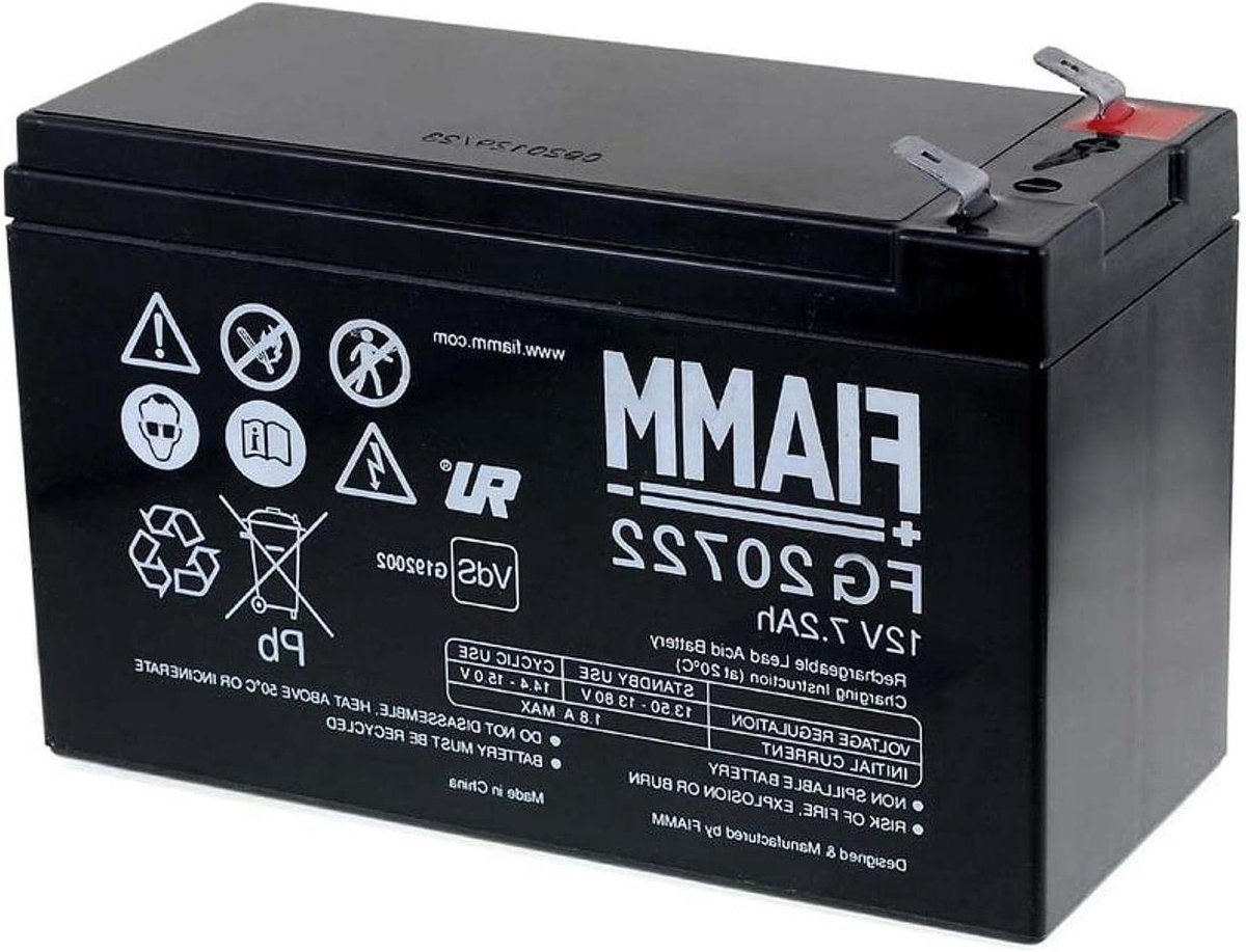 Vervangende Batterij - Oplaadbare Accu - Noodstroom Systemen - Onderhoudsvrij Ontwerp - 12V 7200mAh - Zwart