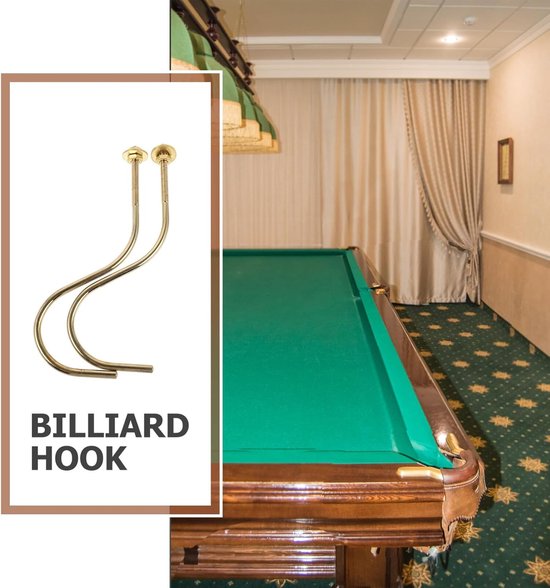 Pool Rack Haken - Snooker Haak - Tafel Accessoires - Eenvoudige Installatie - 2 Stuks - Goud — afbeelding 5