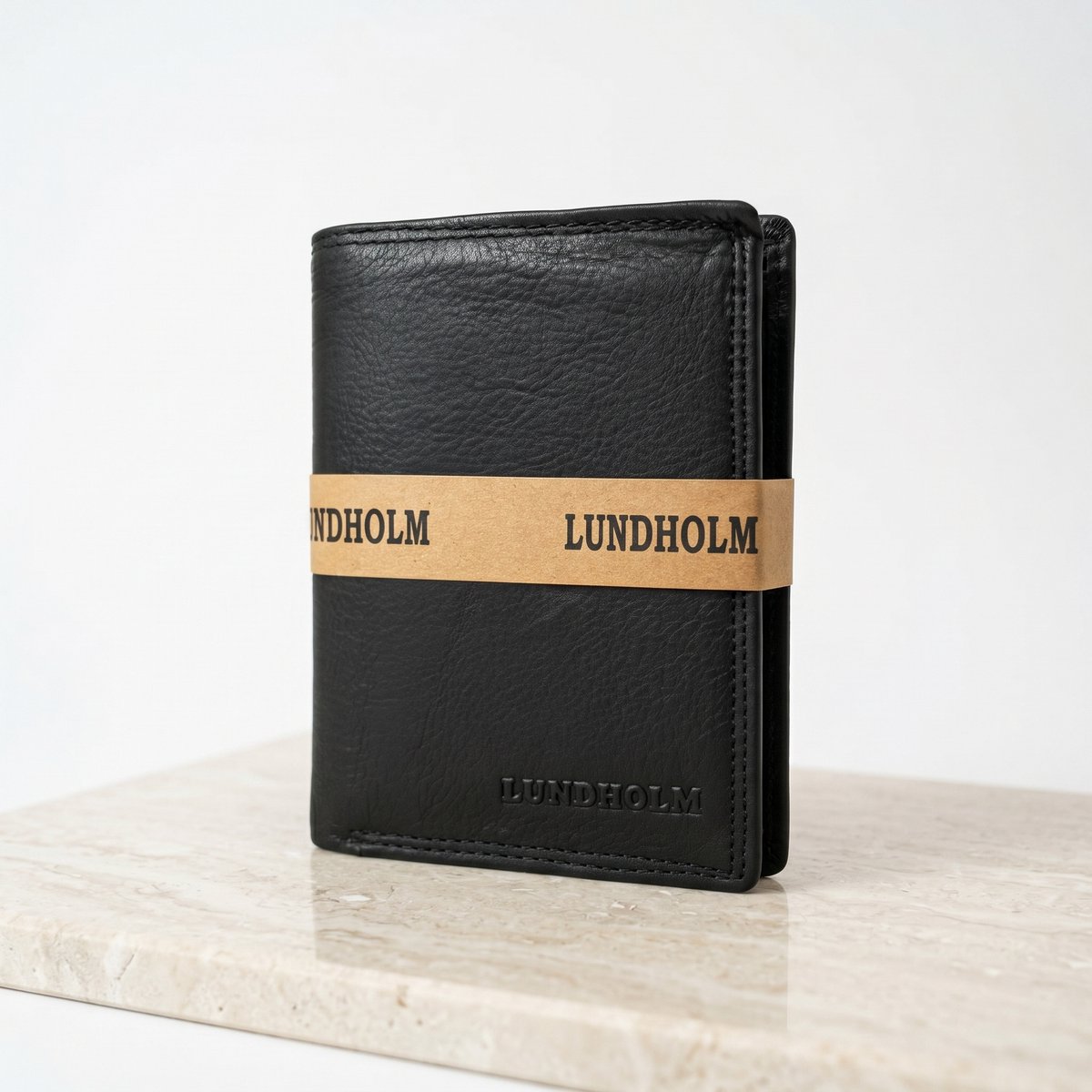 Lundholm Heren Portemonnee Zwart RFID anti skim bescherming – Echt Rundleer – Luxe Leren Portefeuille Heren met 13 Pasjesvakken – Mannen Cadeautjes Scandinavisch Design