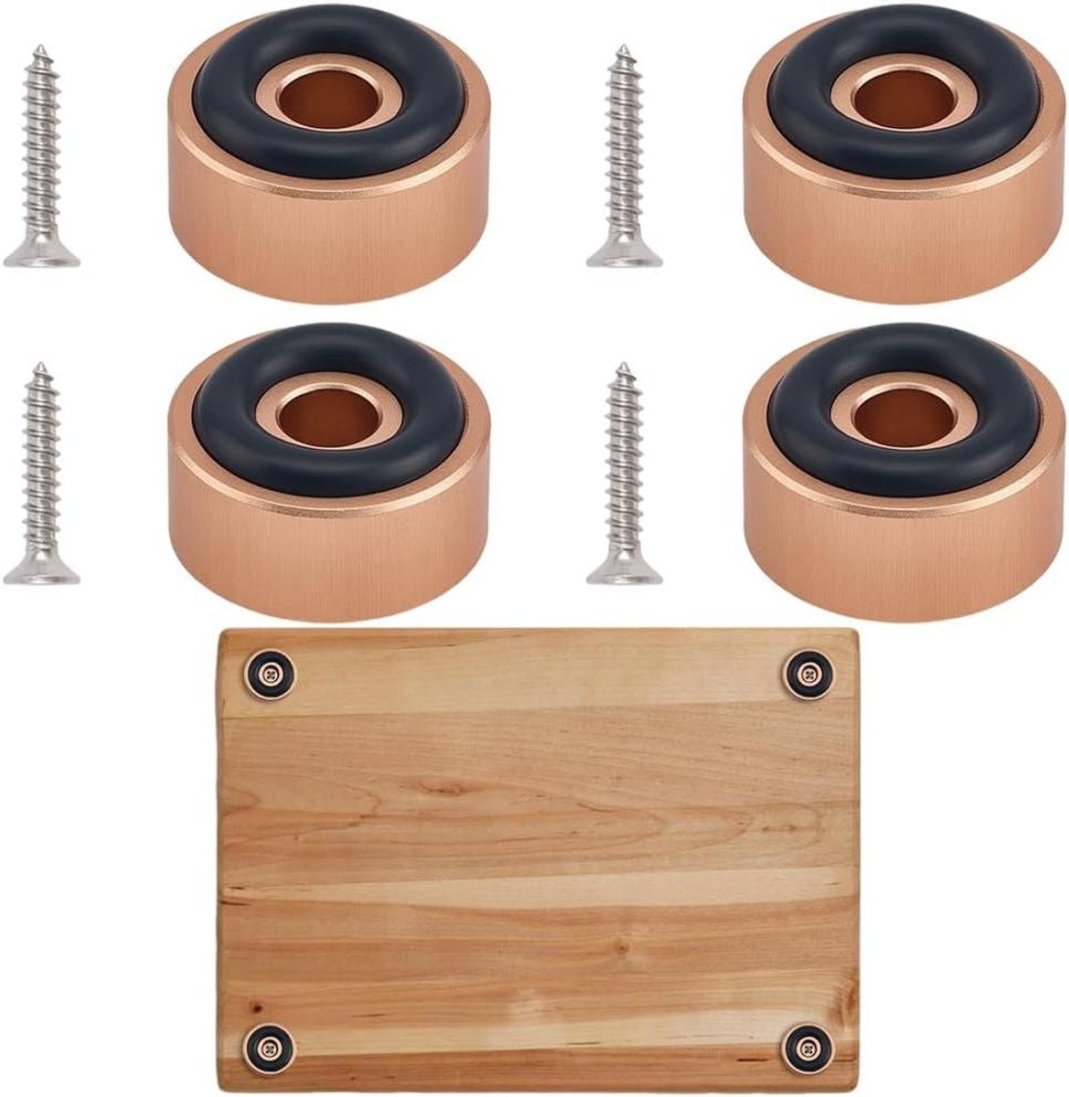 Snijplank Voetjes - Bordpoten Rubber - Stabiliteit Keuken - Antislip Ontwerp - 4 stuks - Goud