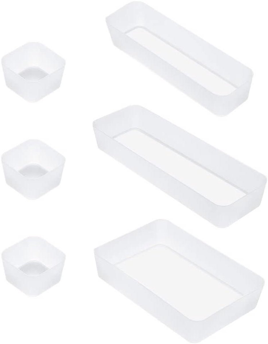 Opbergdozen Set - Ladeverdelers - Spullen Organiseren - Diverse Maten - 10 Inch - Transparant