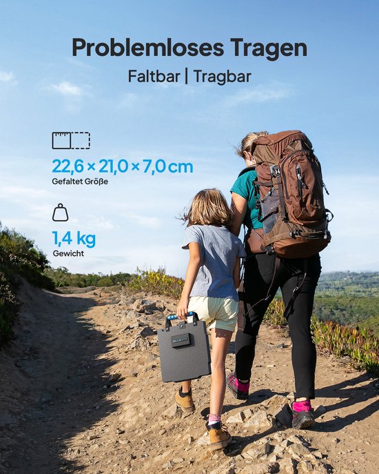 BLUETTI 60 W Opvouwbaar Zonnepaneel Sora 60 - IP65 spatwaterbescherming - Geschikt voor Elite 30 V2 / Elite 10 Zonne-energiegenerator — afbeelding 4