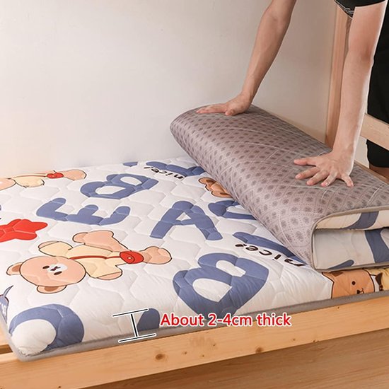 Japanse Vloermatras - Futon Matras Tatami - Comfortabel Slapen - Opvouwbaar en Draagbaar - 100x200 cm - Geel — afbeelding 3