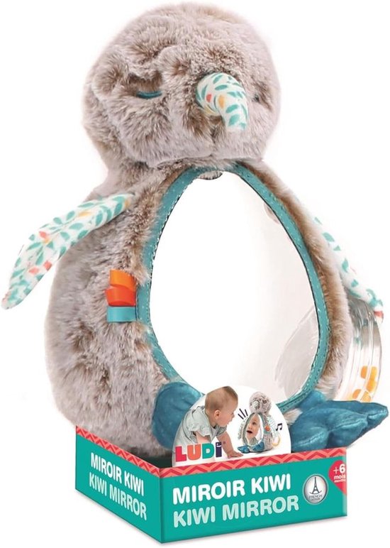Pluche Kiwi - Zachte knuffel - Baby stimuleren - Sensorische activiteiten - 20 cm - Groen en paars — afbeelding 3
