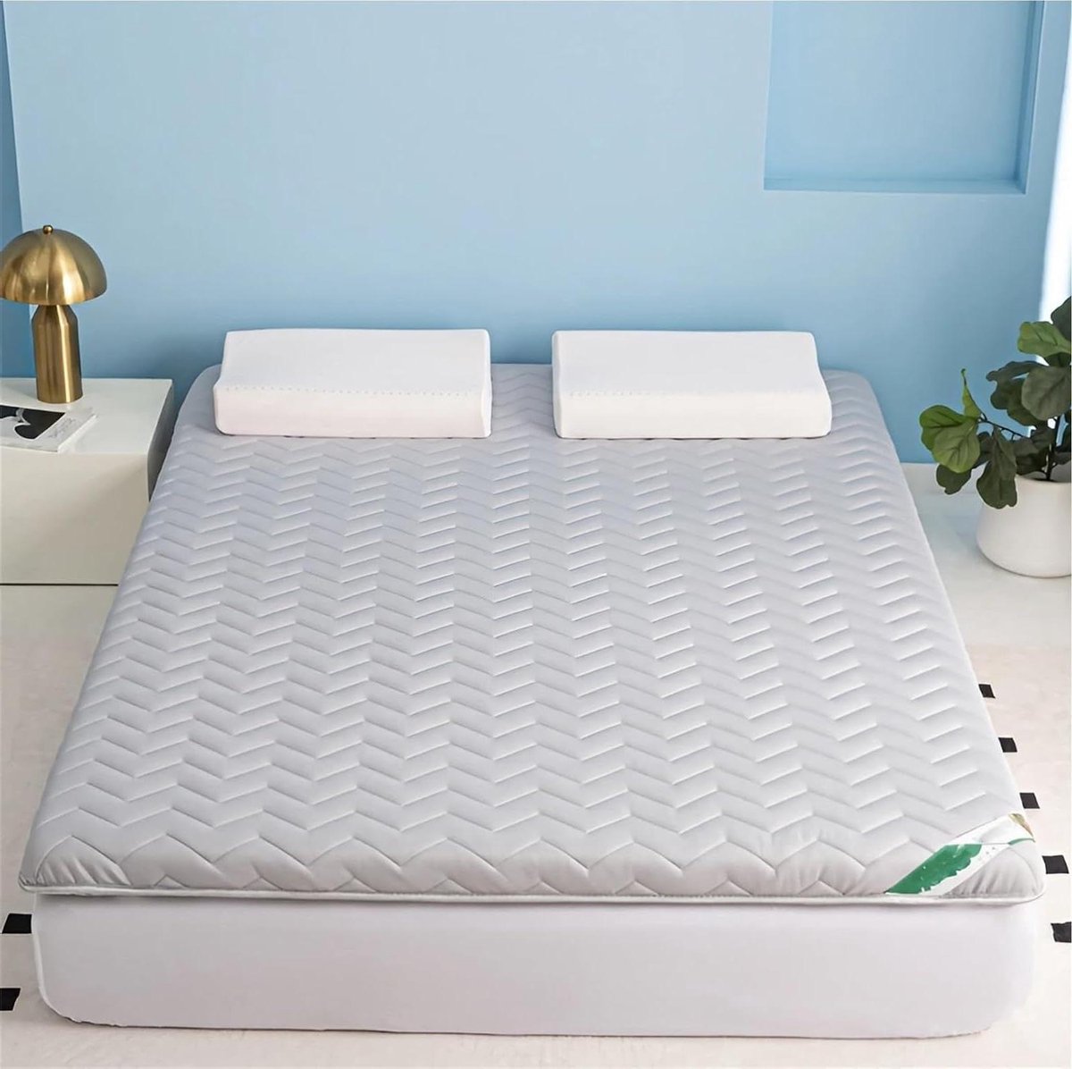 Opvouwbare Vloermatras - Gastenmatras Campingmatras - Comfortabel Slapen - 5cm Dik Latex Traagschuim - 135 x 200 cm - Grijs