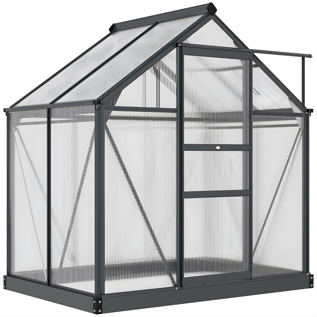 Aluminium Kas met Dakraam – Tuinkas 190 x 132 x 201 cm – Kweekkas voor Planten en Groenten – Wit