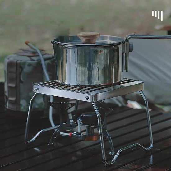 KZQ Draagbaar Opvouwbaar Grillrek Voor Kamperen Roestvrijstalen Kampvuurgrill Met Verstelbare Poten 16x16 Cm Gestreept Reisbarbecue Voor Wandelen En Buiten Koken — afbeelding 3