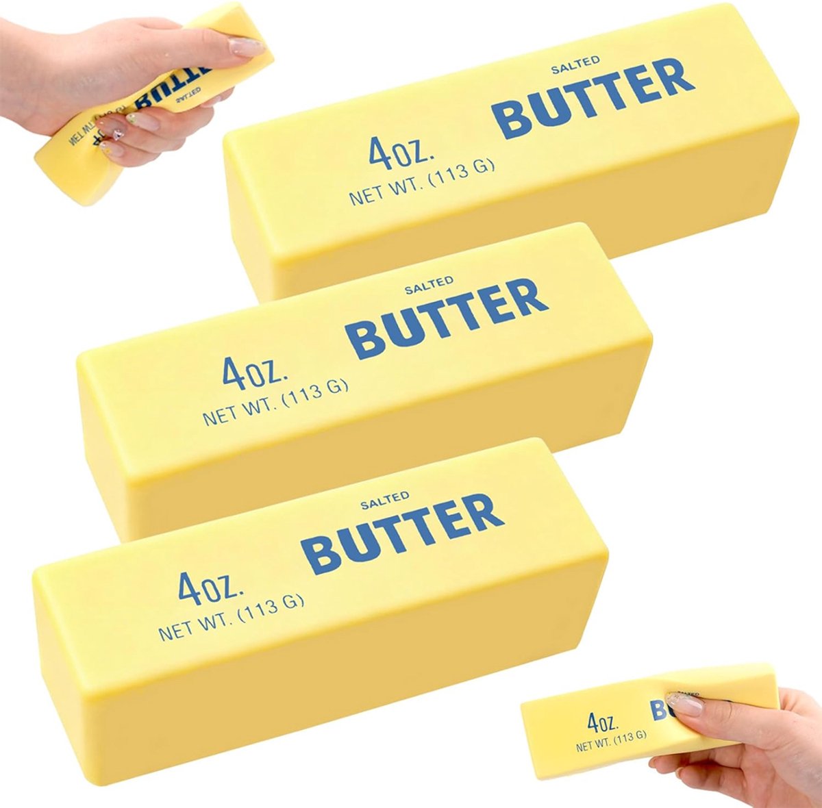 OUYLAF Stressverlagend speelgoed - fop artikelen - fop artikelen volwassen - Fidget Squishy - fidget toys pakket - Butter Squishy Fidget Toys - fidget toys volwassenen - 3 stuks - fidget
