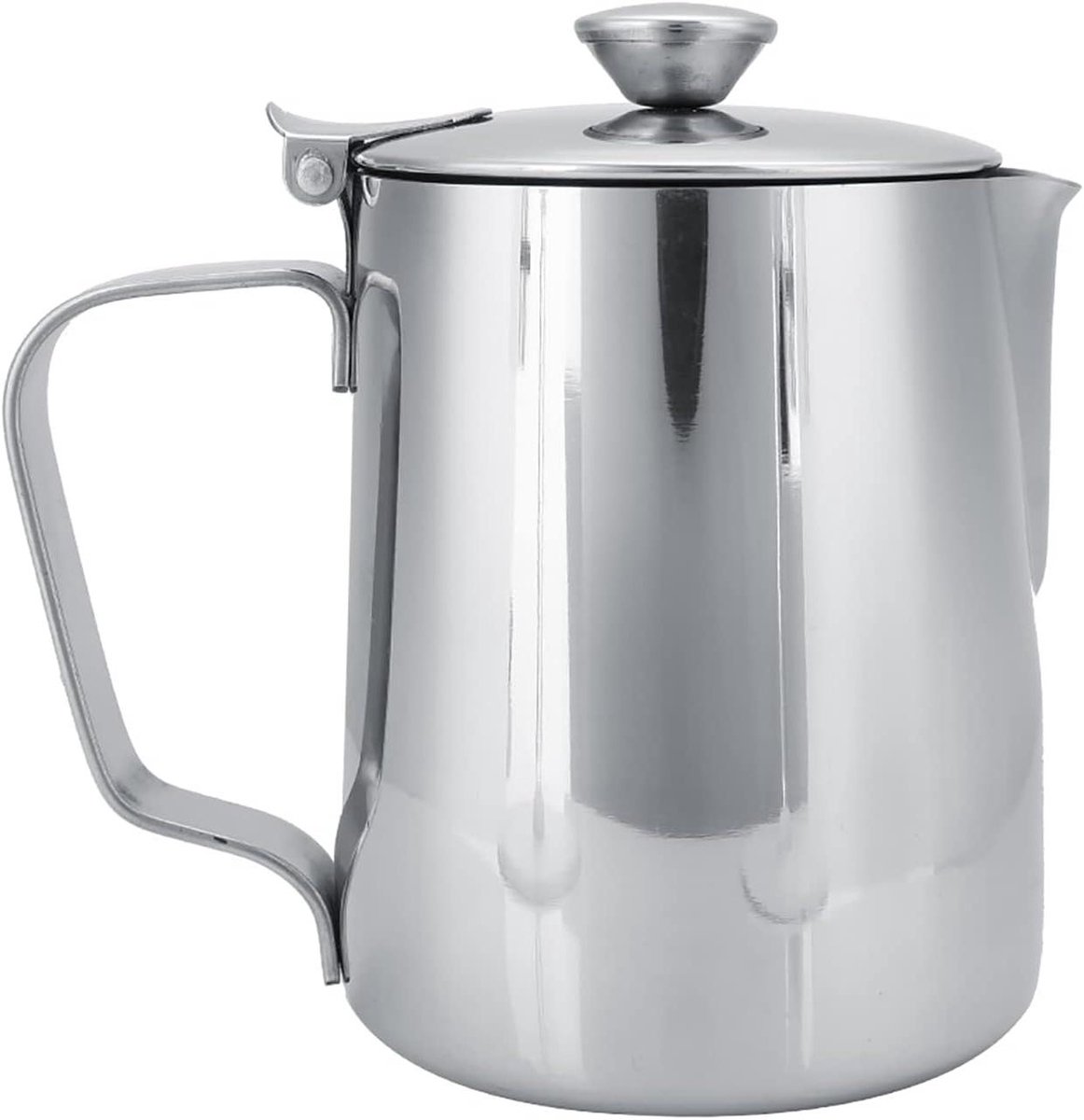 Melkopschuimkan - Melkopschuimbeker - Koffie Art Maken - Druppelloze Uitloop - 350 ml - Zilver