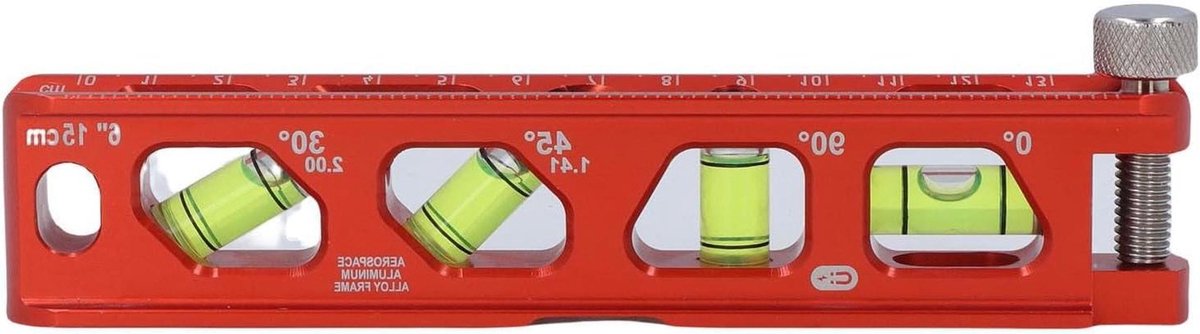 Waterpasliniaal - Bubbelmeter - Meten van Hoeken - Sterk Magnetisch - 6 Inch - Oranje
