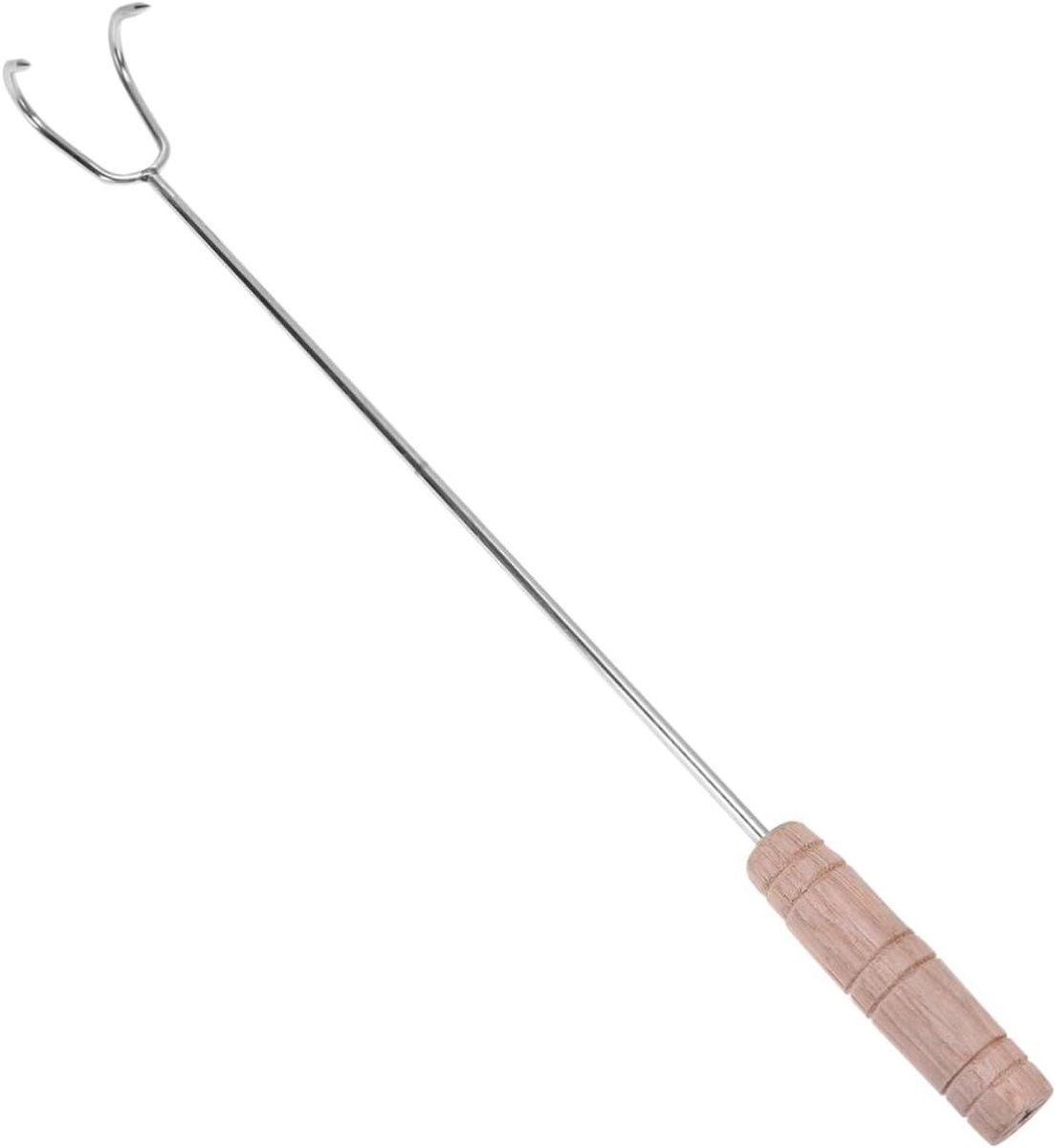 Vleeshaak Set - Grillaccessoires - Buiten Koken - Hittebestendig Handvat - 525 cm - Zilver