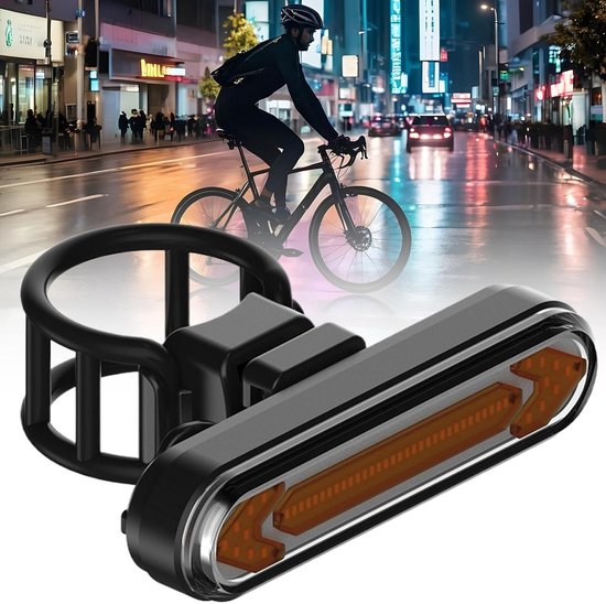 Fiets achterlicht - LED knipperlicht - Veilig fietsen - USB oplaadbaar - 11.2 x 10.2 cm - Zwart — afbeelding 4