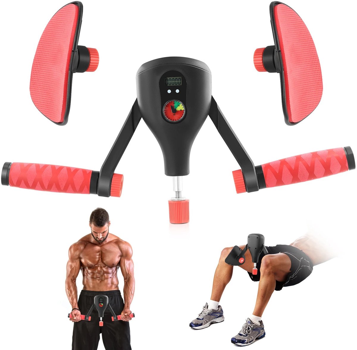 M-Goods - Bekkenbodemtrainer met Instelbare Weerstand en Digitale Teller – Dijtrainer & Kegel Trainer voor Vrouwen en Mannen – Heuptrainer Fitness Apparaat Zwart - Hometrainer