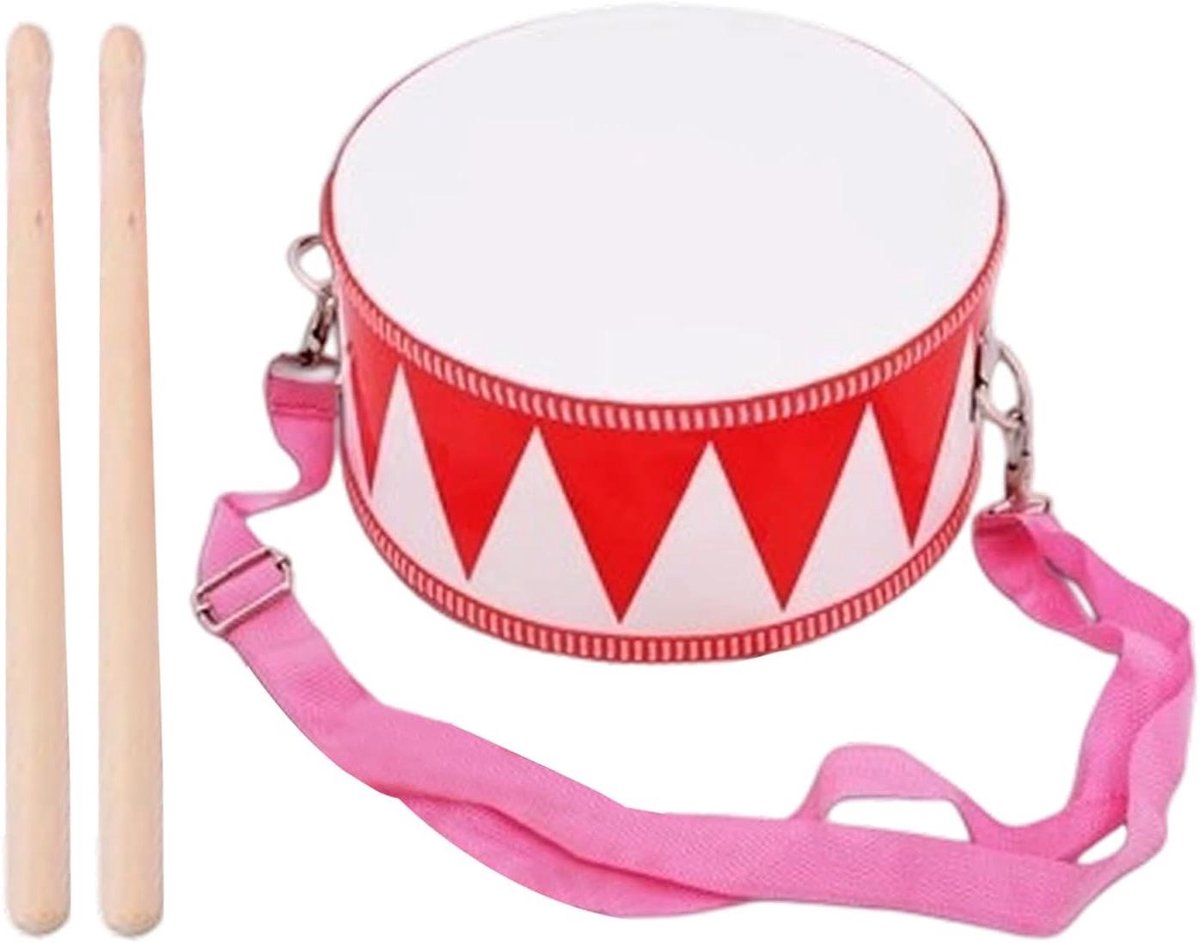 Kinder Drum Set - Muziekinstrument - Muziek Leren - Verstelbare Riem - 8 Inch - Cartoon
