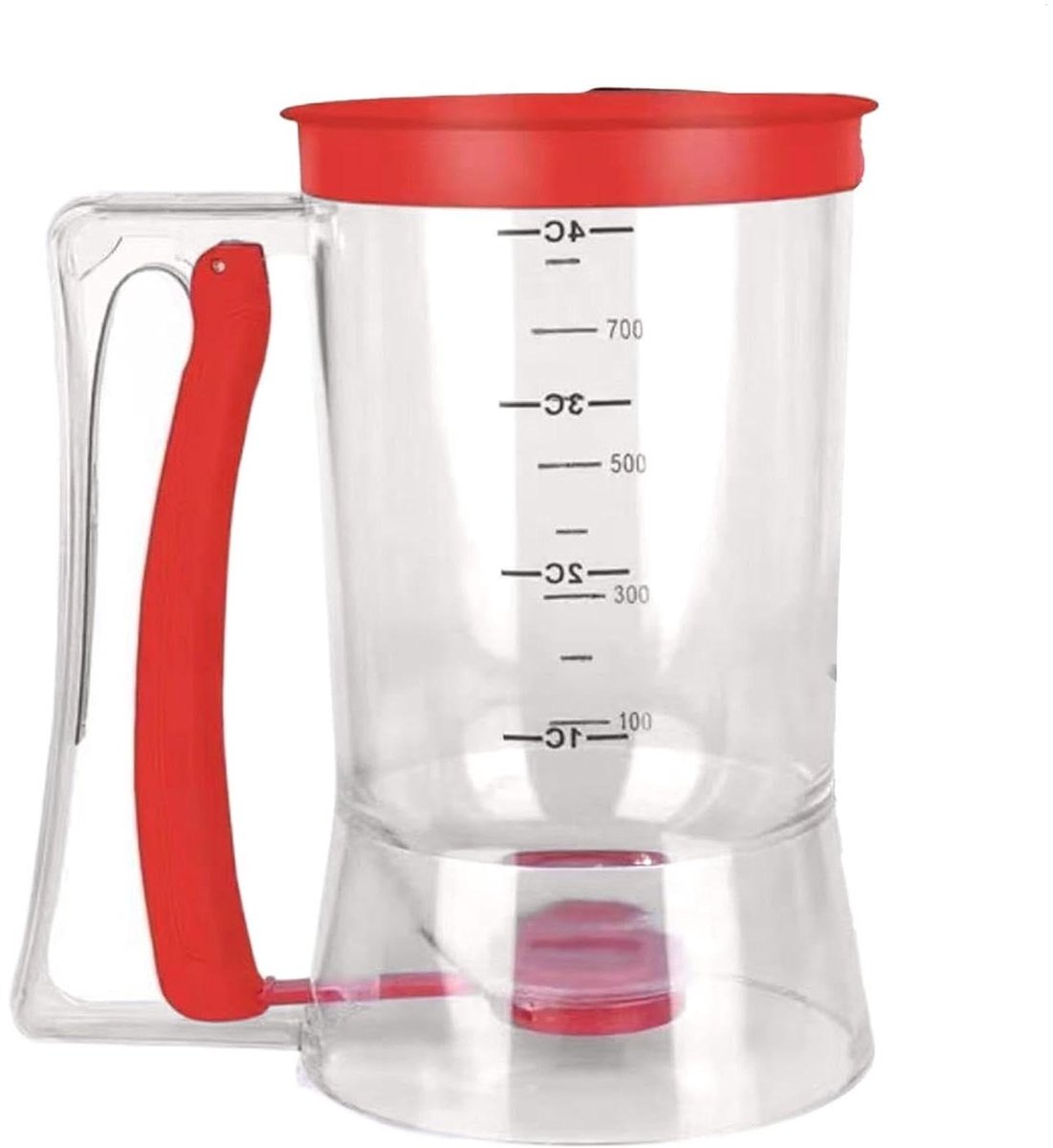 Deegdispenser - Beslag Scheider - Bakken Thuis - Lekvrij Ontwerp - 900 ml Capaciteit - Felrood