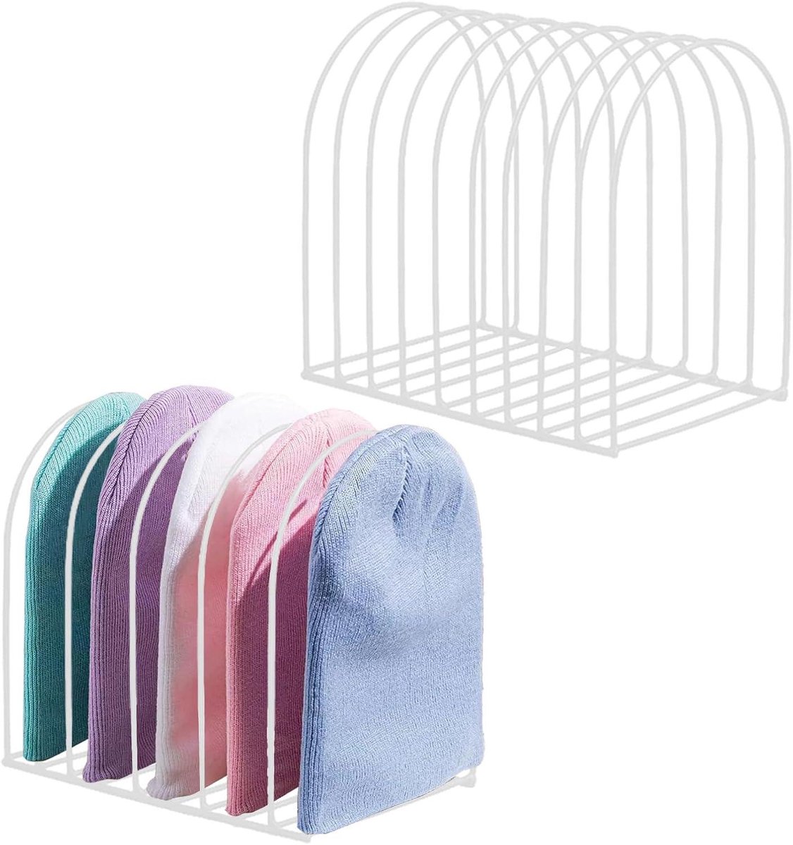 Hoed Houder - Cap Organizer - Hoeden Opbergen - Gebogen Contour - 25.7L x 18.3B - Wit