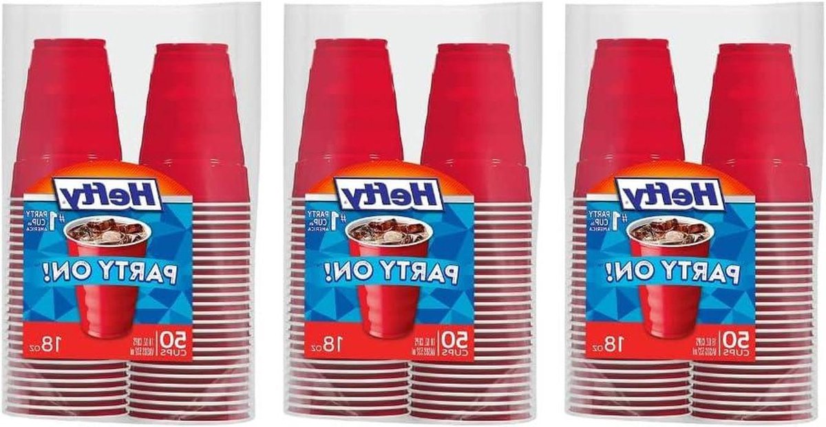 Wegwerp Bekers - Plastic Cups - Feest Organiseren - Gemakkelijke Grip - 150 Stuks - Rood