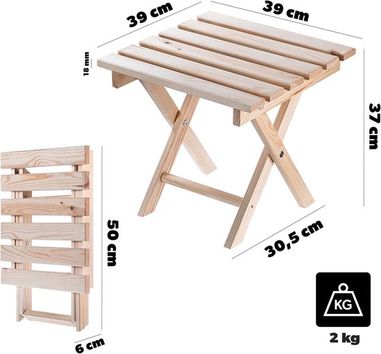 Klaptafel met stoelen - Bijzettafel tuintafel - Balkon terras camping - Ruimtebesparend inklapbaar - Hoogte 37 cm - Grijs — afbeelding 4