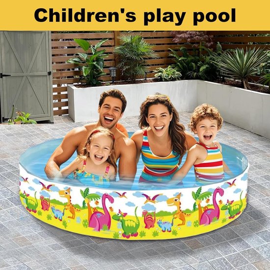 Baby zwembad - Opblaasbaar bad - Buiten spelen - Krasvrije structuur - 120 x 25 cm - Blauw — afbeelding 3