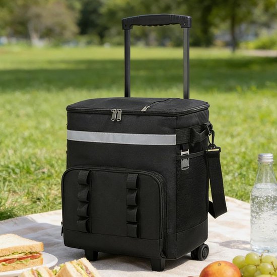 Draagbare ijsbox - Koeltas op wielen - Outdoor reizen - Grote capaciteit - 35 liter - Zwart — afbeelding 2