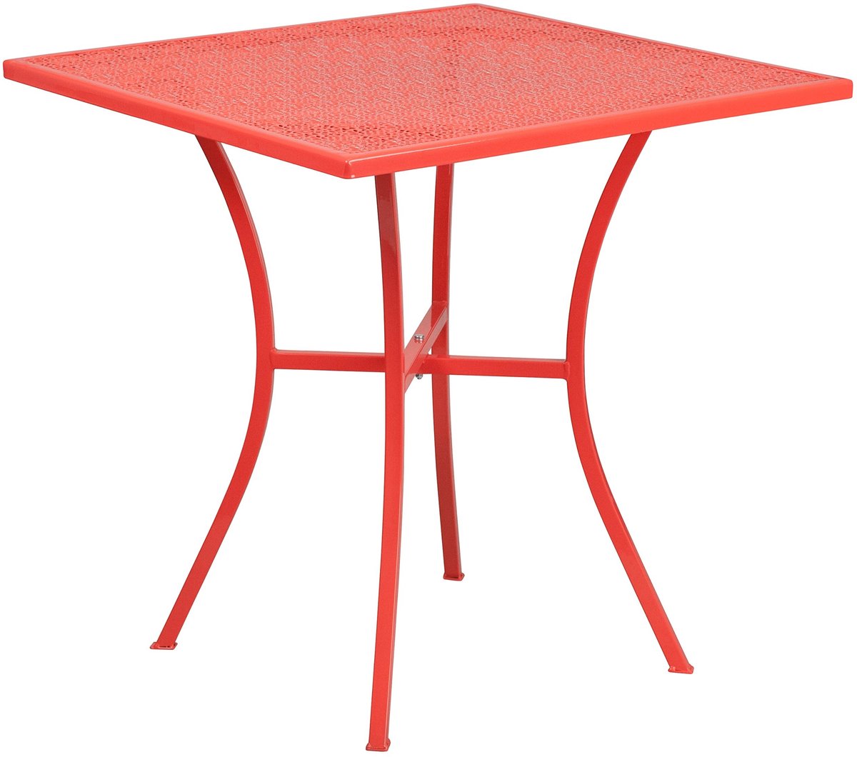 Dailygoods - Dailygoody - Patio Tafel - Stalen Rang Tafel - Ideaal voor Buiten - Koraal - Bistro Tafel - Perfect voor Terras - Vierkant 28'