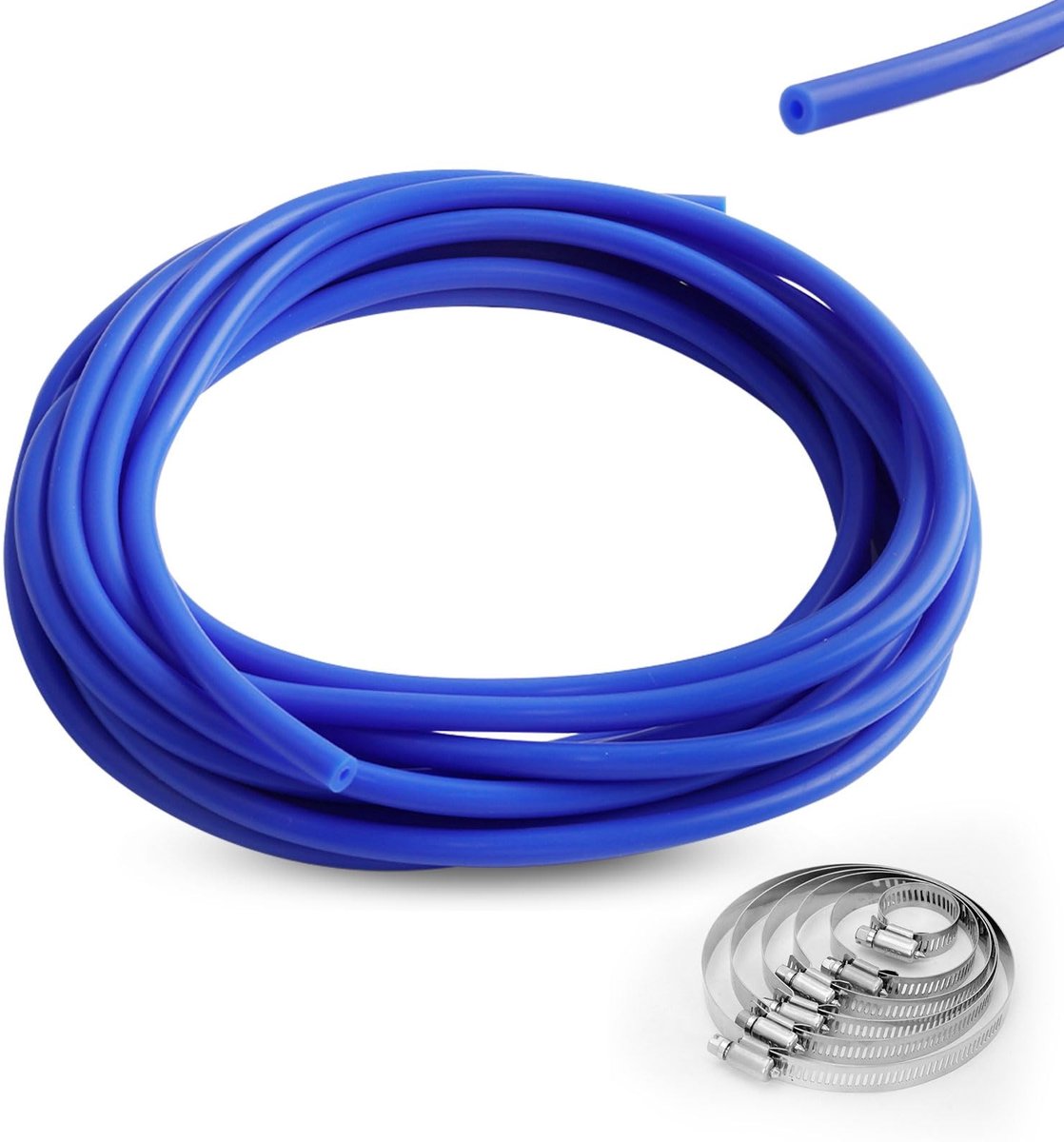 Dailygoods - Dailygoody - Onderdrukslang Auto - Vacuüm Siliconen Slang - Hoge Temperatuur - Blauw - Slangklemmen - Geschikt voor Auto's - 6 Meter
