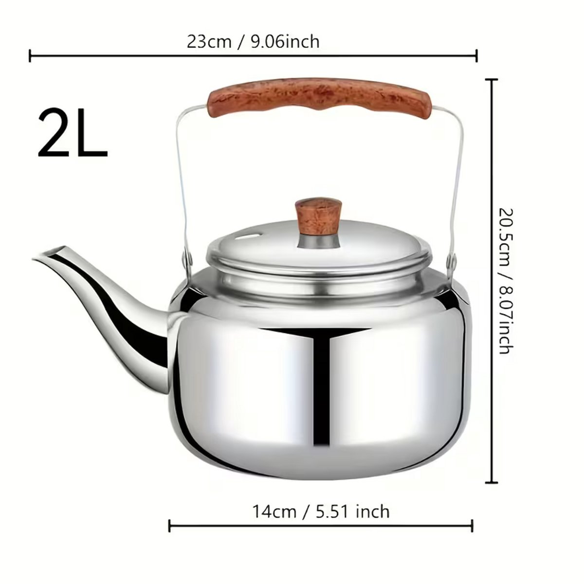 2L RVS Waterketel & Coffee Maker - Draagbare Theeketel voor Keuken, Camping & Outdoor Gebruik