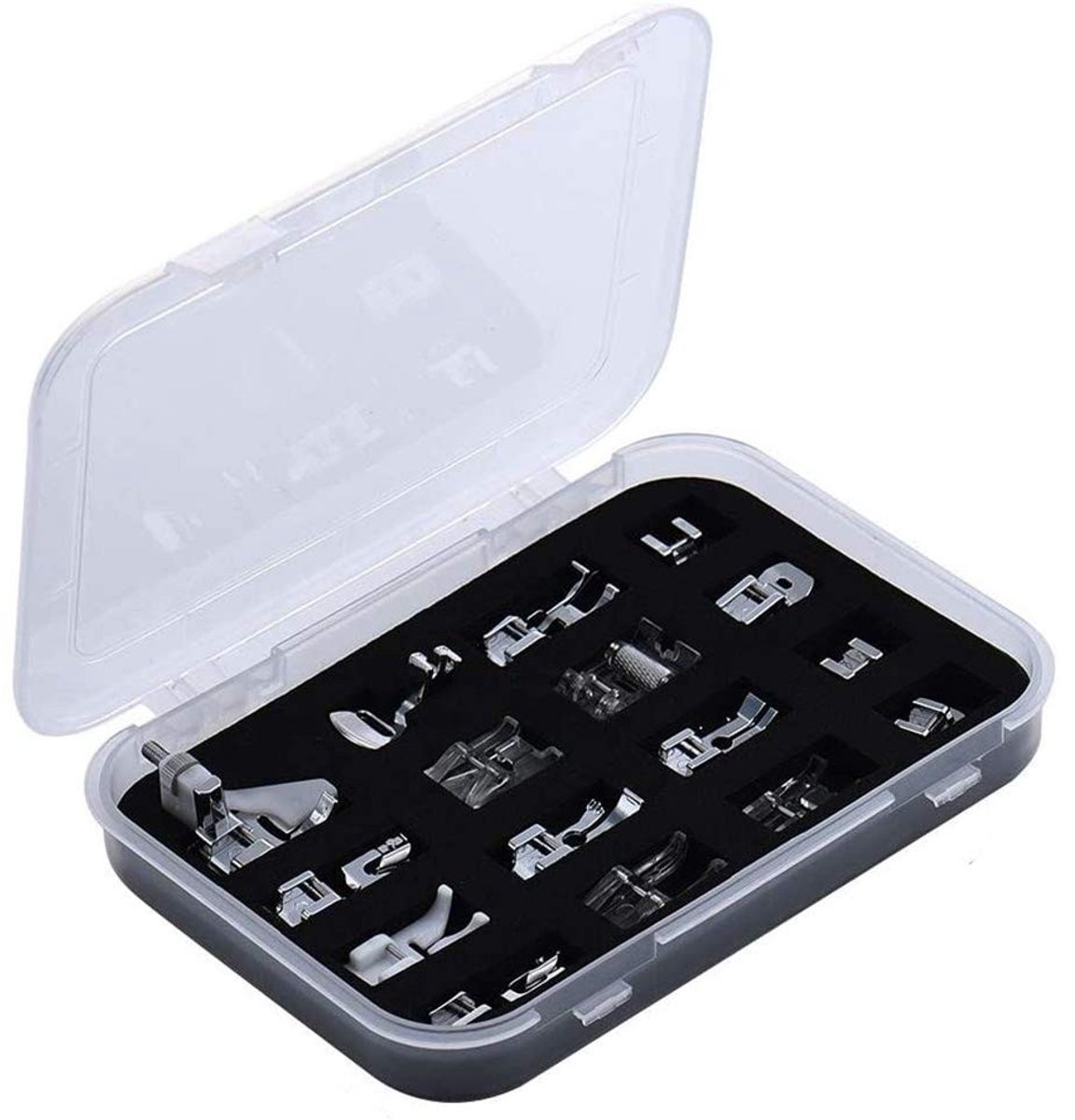 Dailygoods - Dailygoody - 16-delig Professioneel Naaimachine Naaivoetenset - Multifunctionele Zoomvoet - Accessoires voor Lage Schacht - Meerdere Kleuren - Reserve..