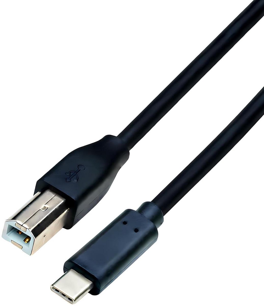 USB C Printerkabel - Scannerkabel - Apparaten Verbinding - Type C naar B - 050 Meter - Zwart
