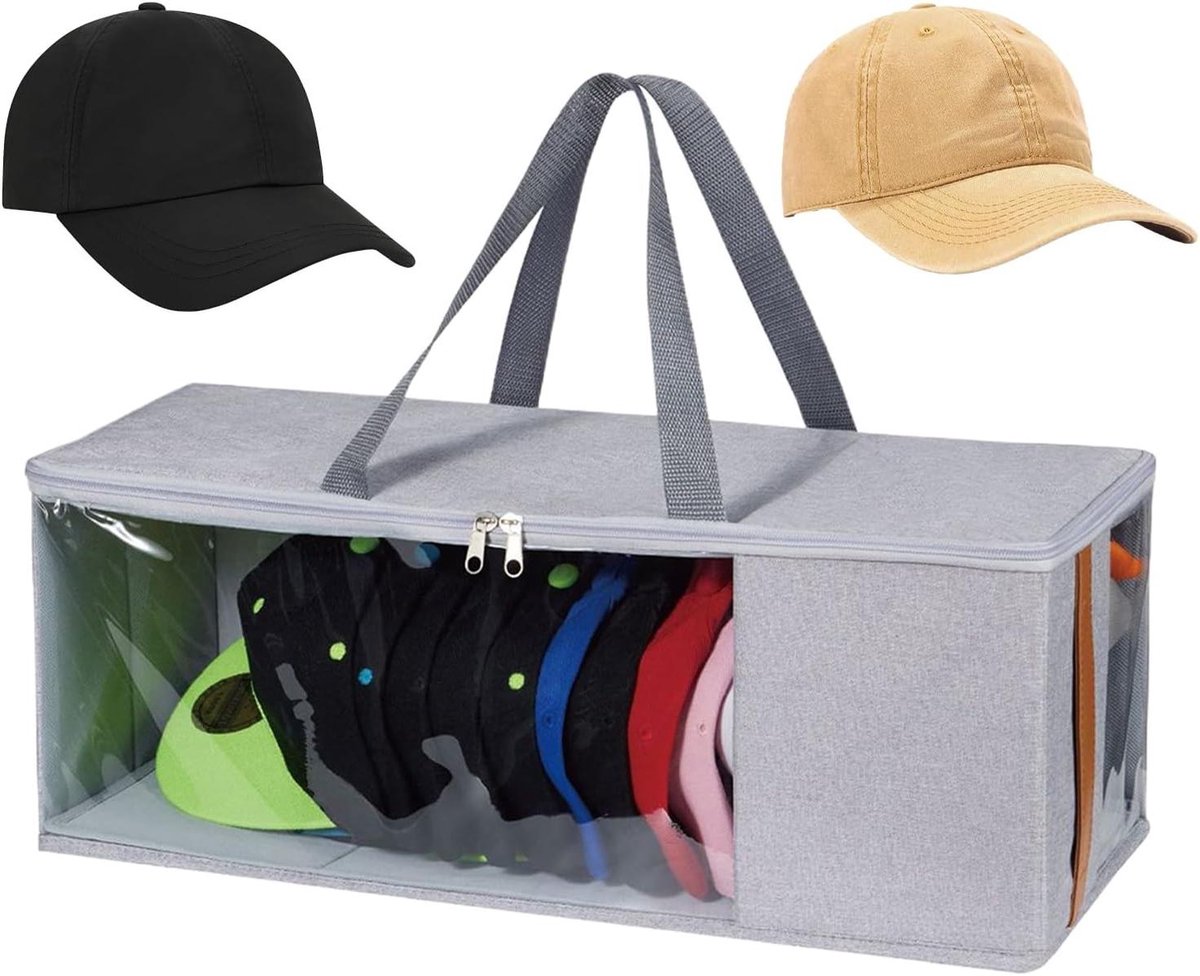 Hoeden Organizer - Opbergbox Hoeden - Kasten Ordenen - Grote Capaciteit - 38.7 cm - Grijs