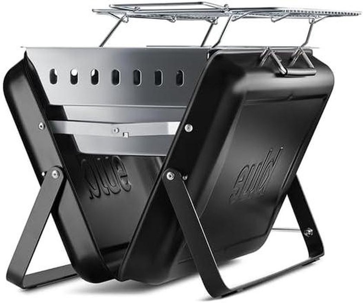 Klapbare Barbecue - Compact Grill - Buiten Koken - Uitschuifbare Aslade - 61 x 113 cm - Zwart