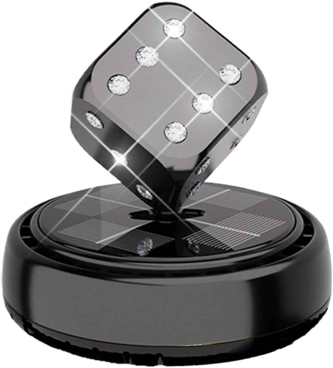 Auto Luchtverfrisser - Dashboard Ornament - Reis Frisch Houden - Zonne-energie Aangedreven Rotatie - 11 cm - Goud