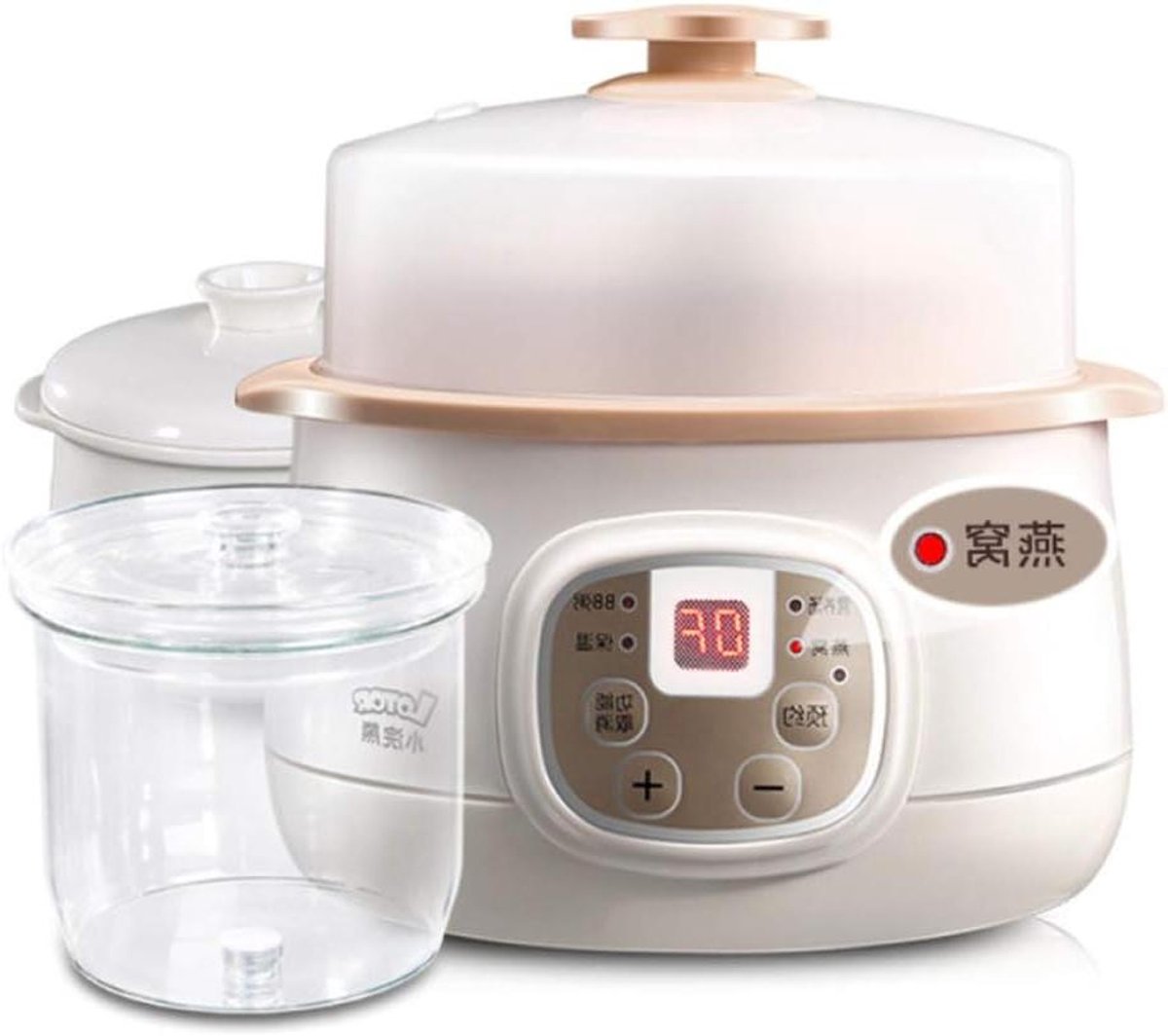 Elektrische Stoofpan - Kookpot Slowcooker - Langzaam Koken - 24-Uurs Timer - 0.8 Liter - Wit