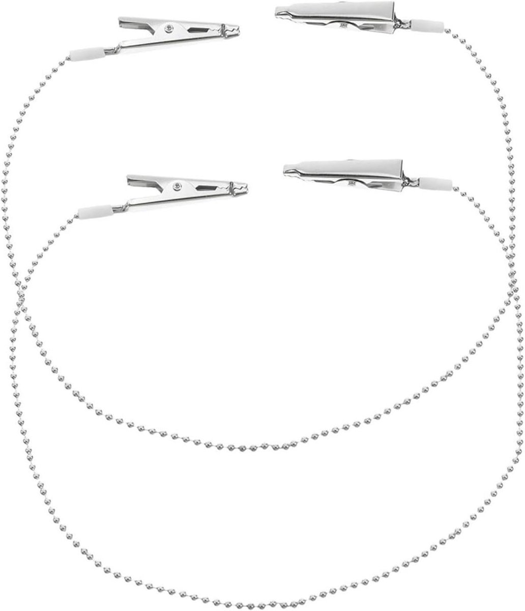 Slabbetjes Clips - Klemmen Houder - Bescherming Kleding - Roestvrij Staal - 50 cm - Zilver