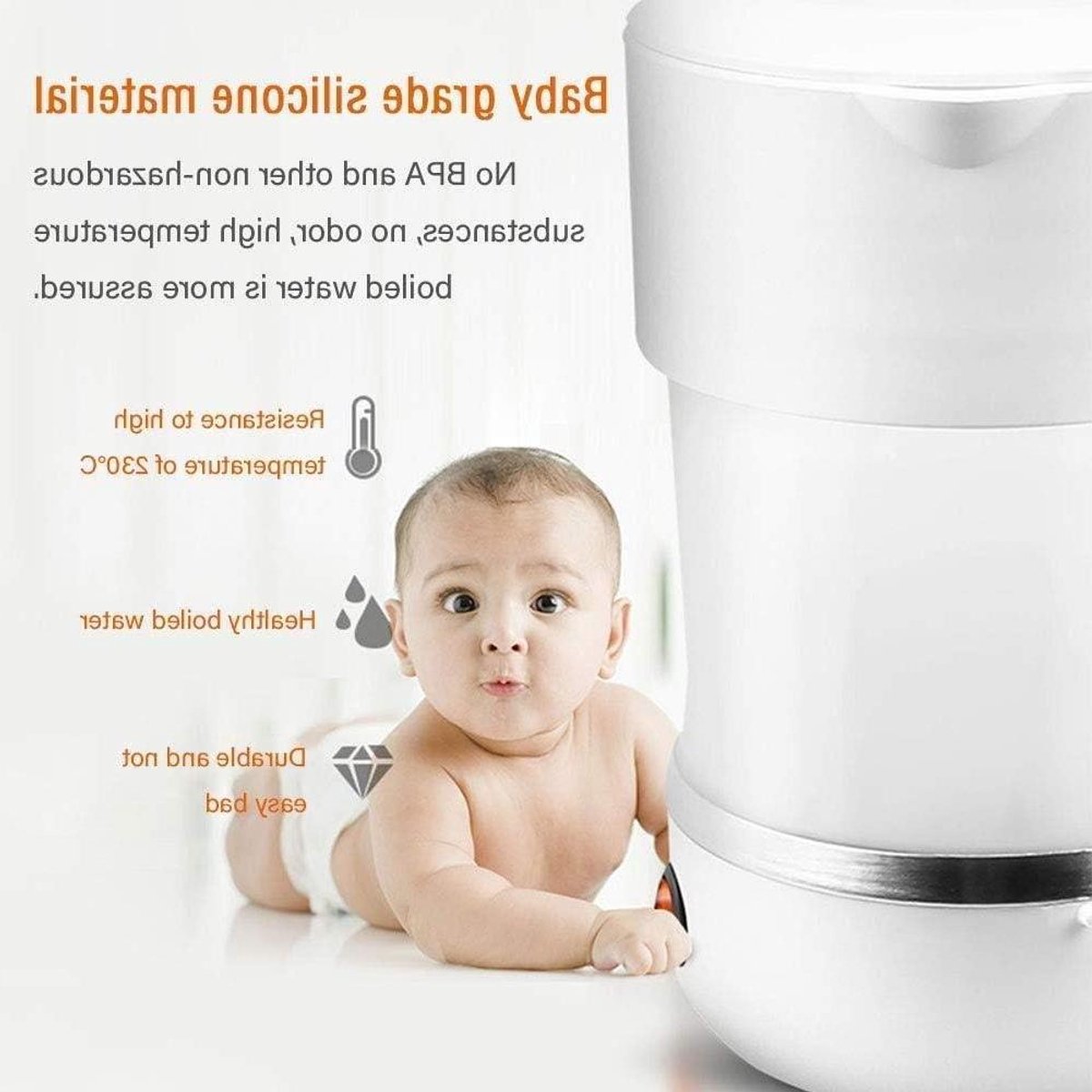 Opvouwbare waterkoker - Reis waterkoker - Snel water koken - Dubbele spanning - 05 liter - Wit