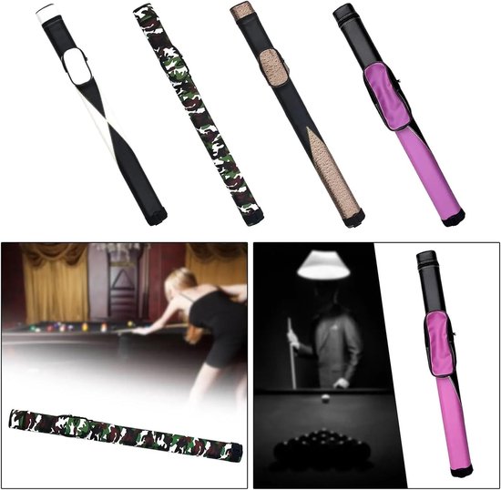 Biljartkeu Tas - Keu Opberger - Biljart Spelen - Lichtgewicht PU Materiaal - 82 cm Lengte - Zwart Wit — afbeelding 2