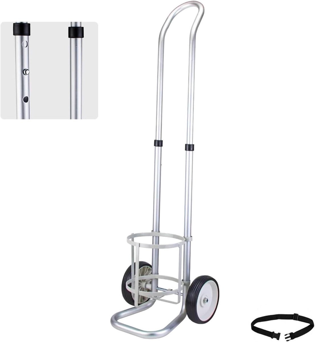 Flessenwagen - Fleshouder Trolley - Veilig Vervoeren - Verstelbaar In Hoogte - 2-20 Liter - Metaal