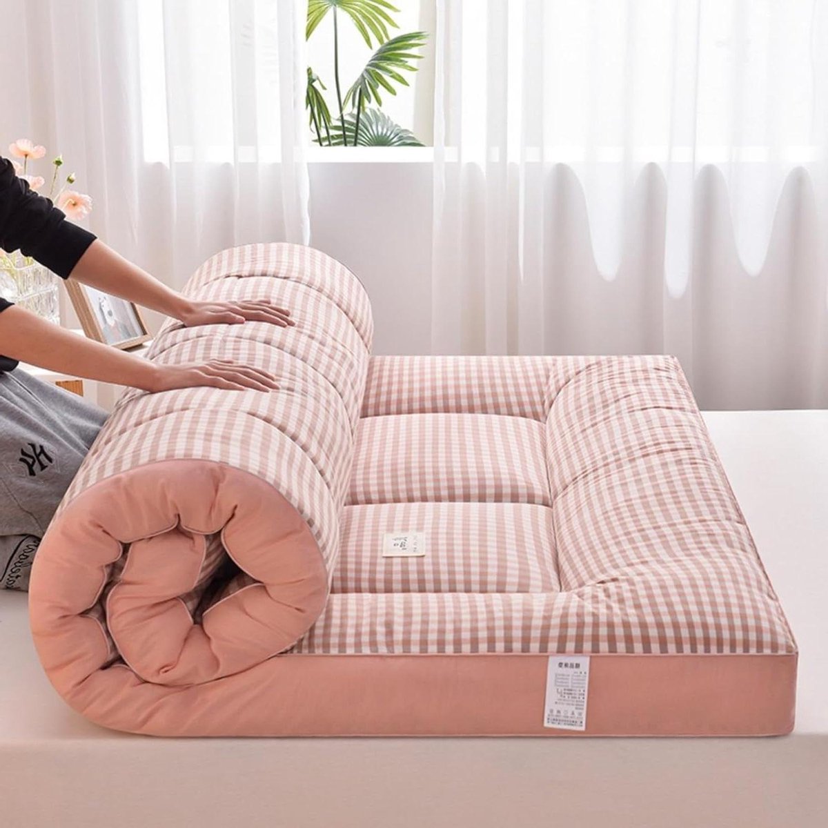 Japanse futonmatras - Vloerbed oprolbaar - Comfortabel slapen - Ademend en antislip - Eenpersoons tot Kingsize - Grijs