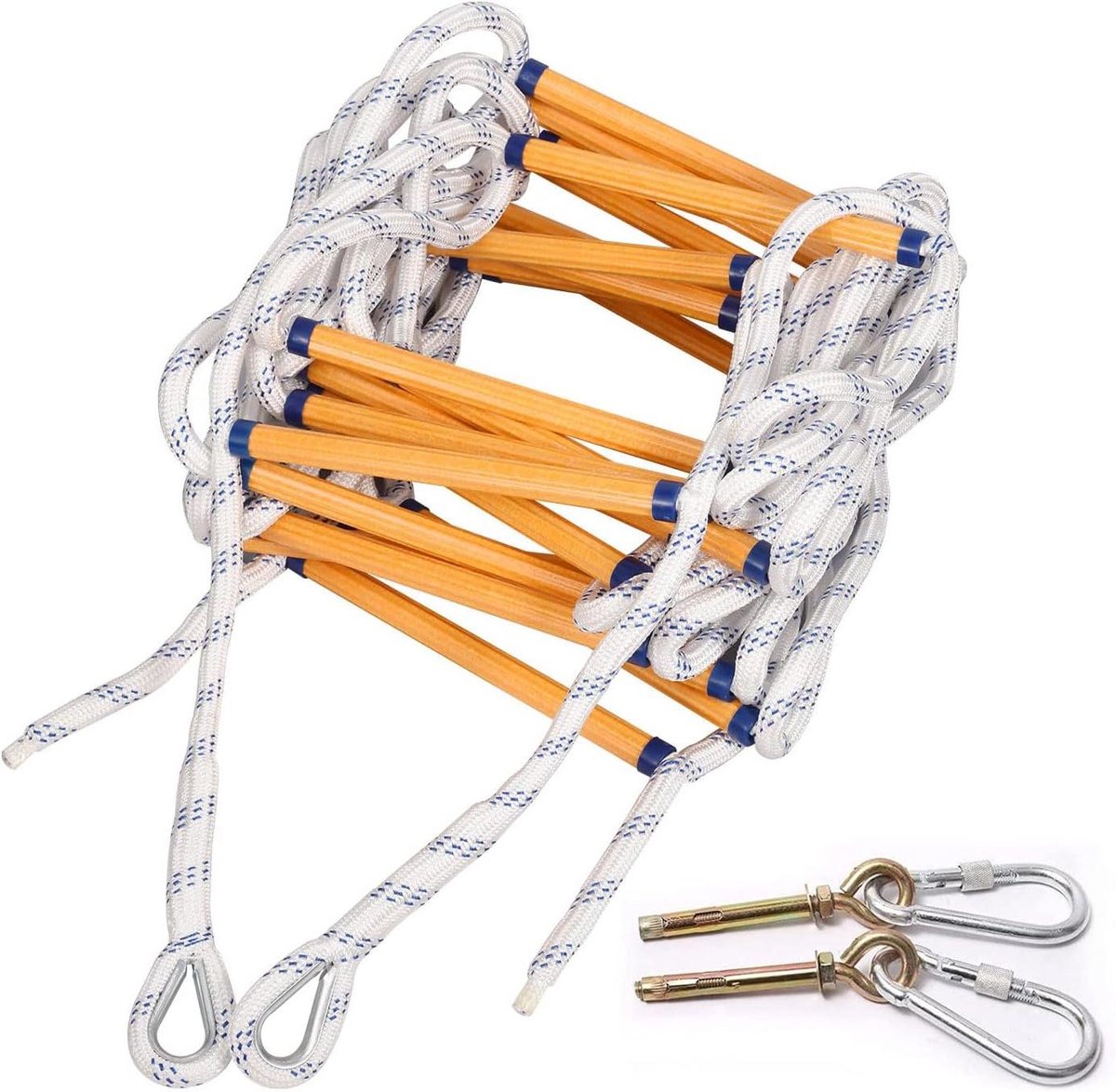 Touwladder, Volwassen Touwladder Emergency Fire Escape Ladder 2-6 Verdiepingen Veiligheid Evacuatladder Met Haken/5M