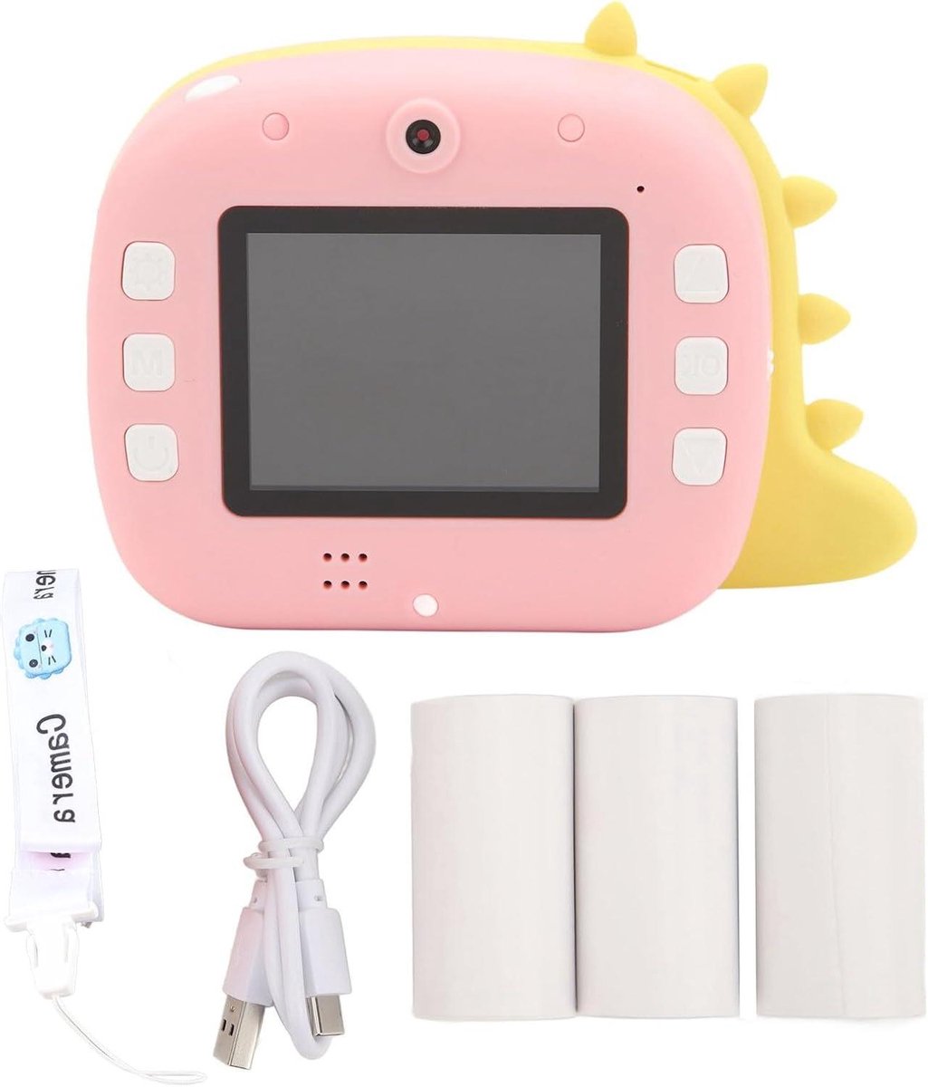 Kindercamera - Digitale camera - Foto's maken - Met thermische print - 12 MP zoom - Zwart