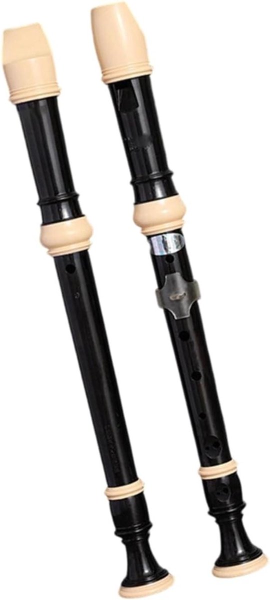 Sopraanblokfluit - 8-gaats instrument - Muziek Leren - Duitse Vingerzetting - 36 cm - Zwart