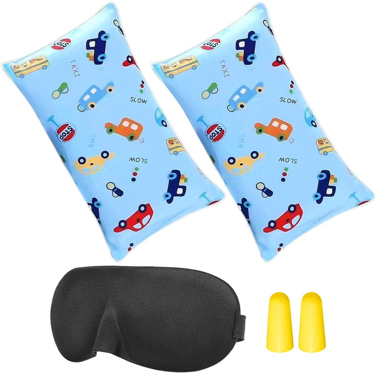 Dailygoods - Set van 2 Kindvriendelijke Kussenslopen met Oogmasker en Oordoppen